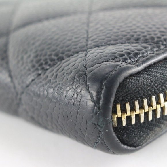 Authentic Chanel Black Caviar Quilted L-Gusset Zipper Continental Wallet 2CC0123 - Picture 5 of 12